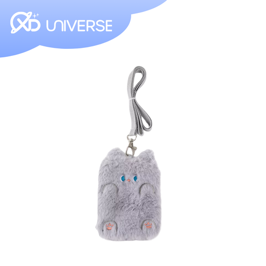 Fluffy Necklace-Shaped Card Case_Grey