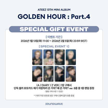 [PREORDER] ATEEZ 13TH MINI ALBUM [GOLDEN HOUR: Part.4] - Standard Edition