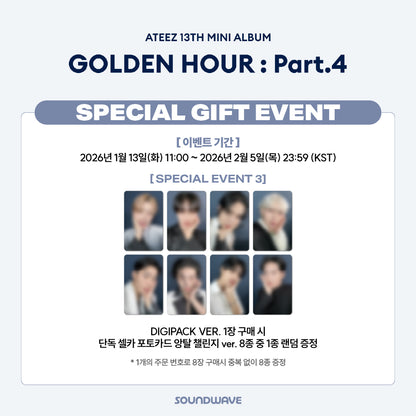 [PREORDER] ATEEZ 13TH MINI ALBUM [GOLDEN HOUR: Part.4] - DIGIPACK ver.