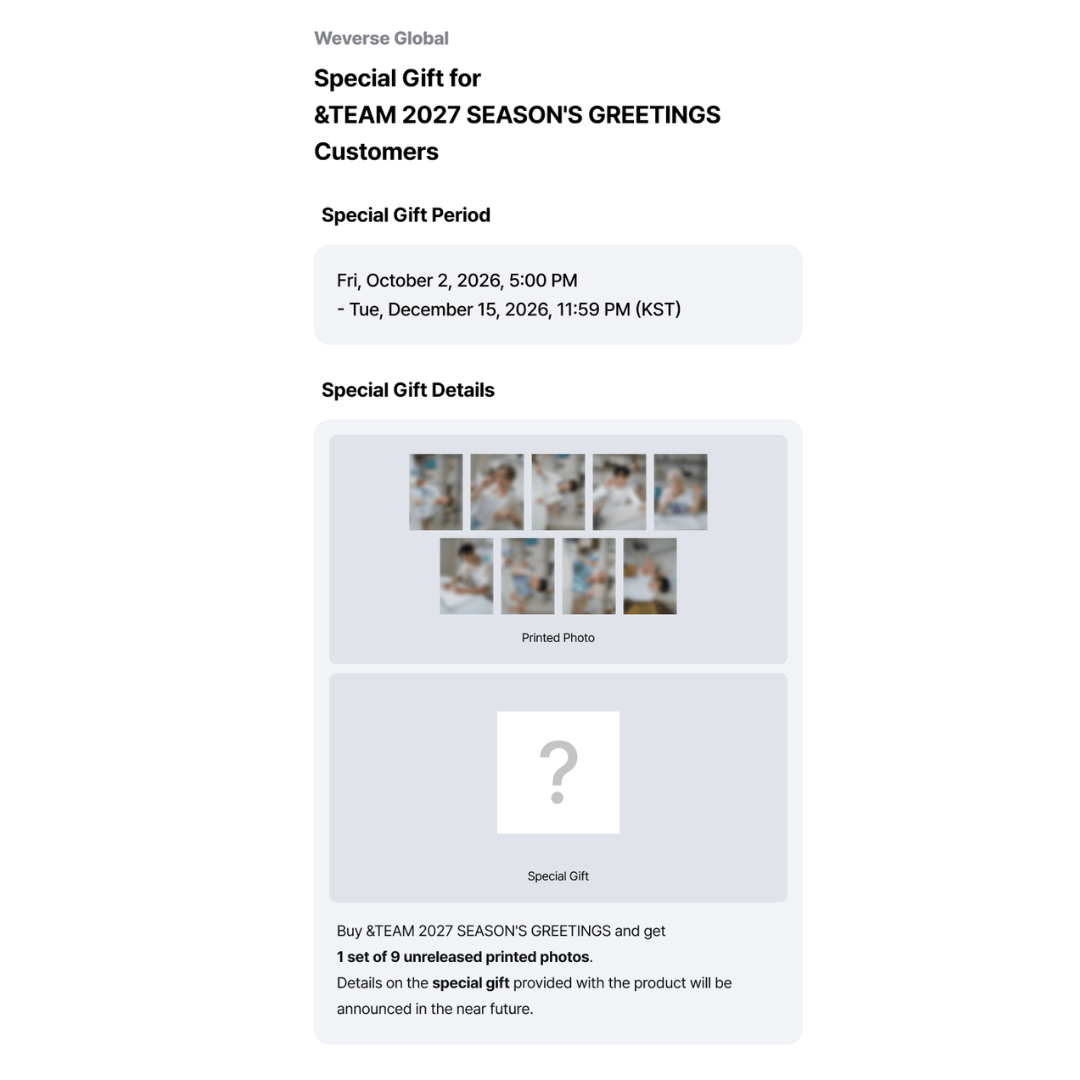 [PREORDER] &TEAM 2027 SEASON'S GREETINGS [Who Ate the Cake?]