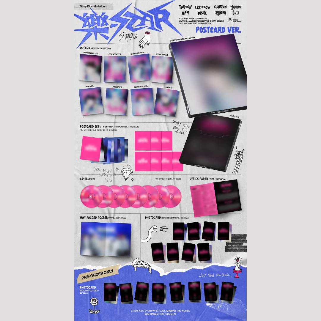 Stray Kids - 8th Mini album - 樂-STAR - Postcard version