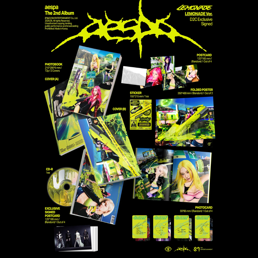 aespa - 2nd Album [LEMONADE] (LEMONADE Ver.) (SIGNED)