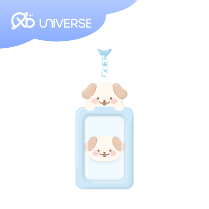 DUCKY WORLD - BLUE BROWN PUPPY PHOTOCARD KEYRING HOLDER