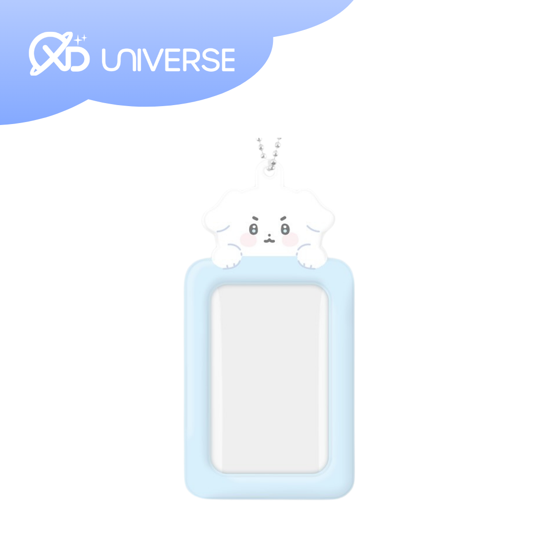 DUCKY WORLD - BLUE WHITE PUPPY PHOTOCARD KEYRING HOLDER