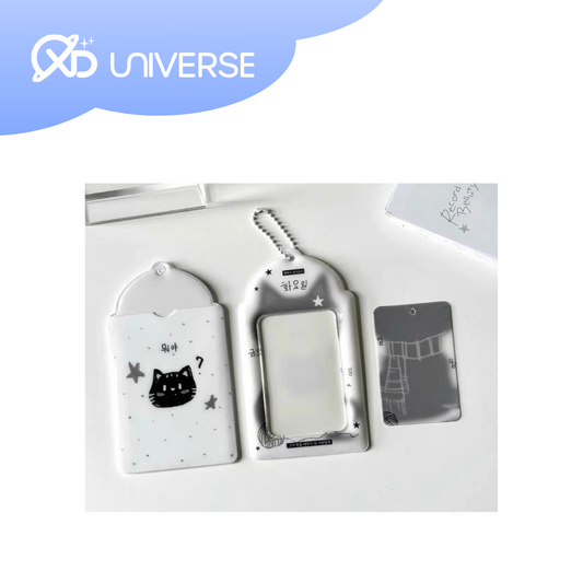 WHITE HOLDER BLACK CAT PHOTOCARD HOLDER