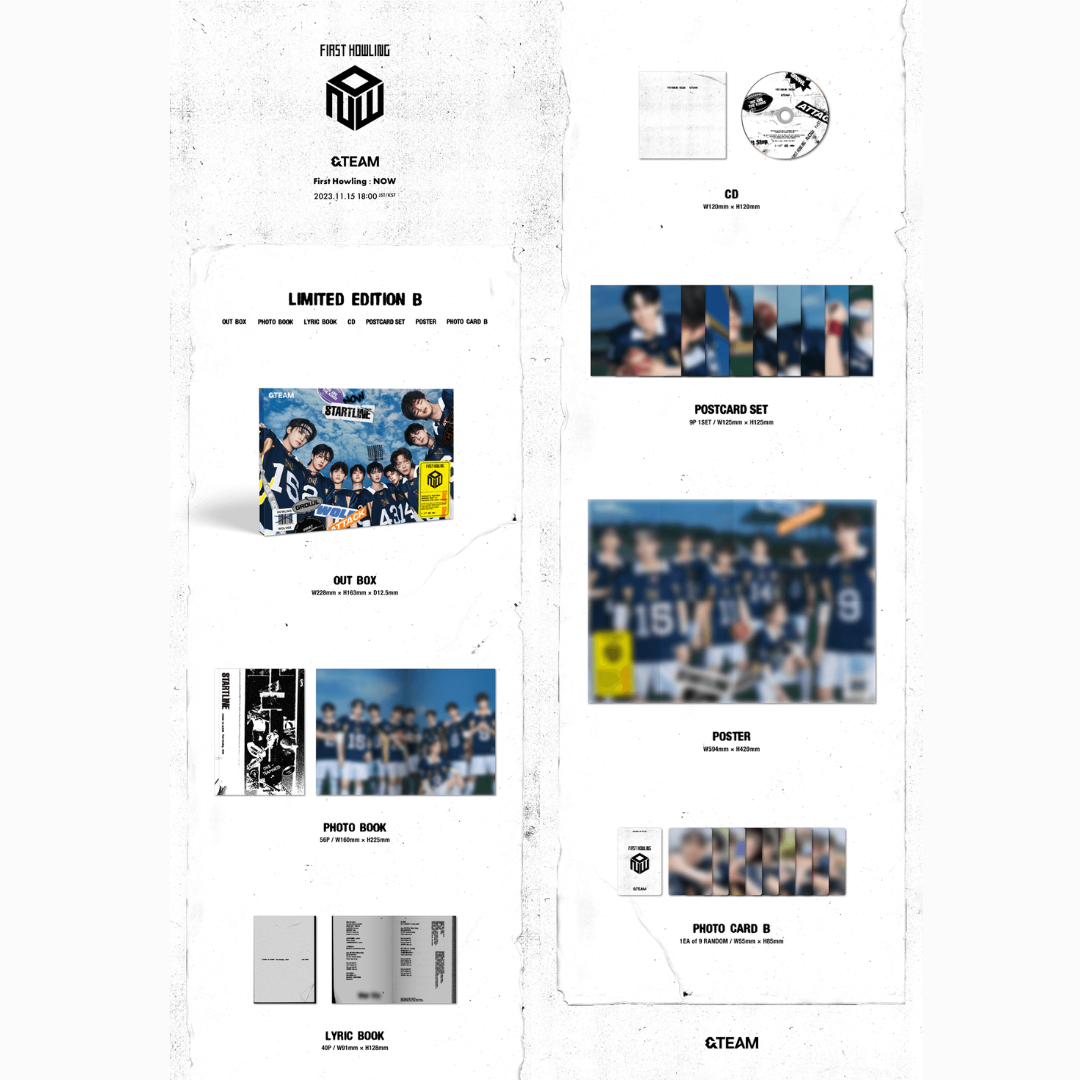 &TEAM - 1st ALBUM [First Howling : NOW] LIMITED EDITION B