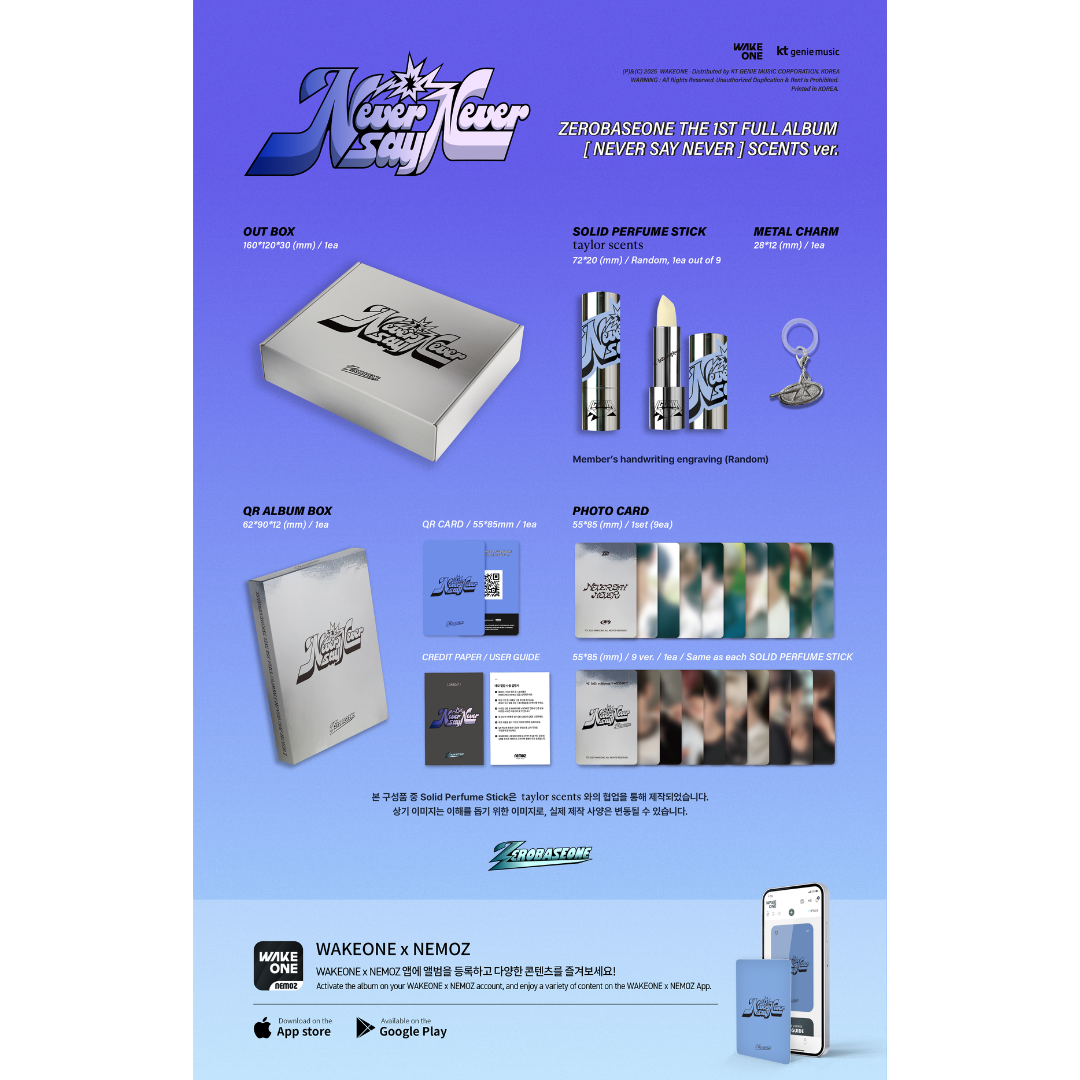 ZEROBASEONE THE 1ST FULL ALBUM [NEVER SAY NEVER] SCENTS Ver.