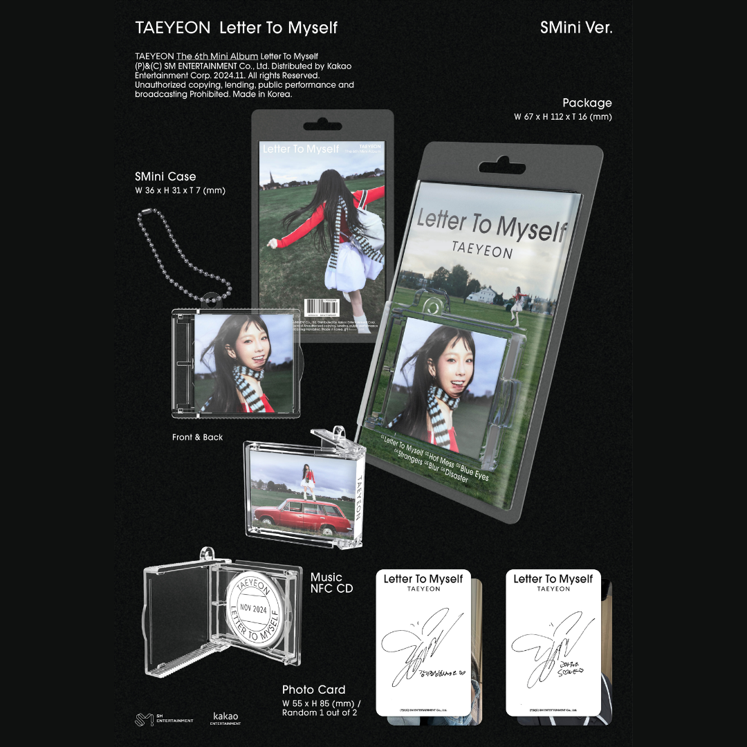TAEYEON 6th Mini Album 'LETTER TO MYSELF' (SMini Ver.) (Smart Album)