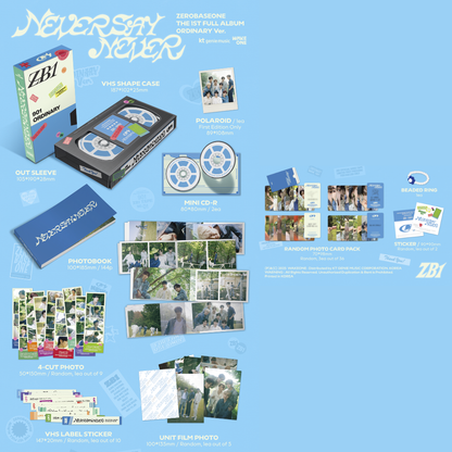 ZEROBASEONE ZB1 1st FULL ALBUM [NEVER SAY NEVER] PHOTOBOOK Ver. (Random Ver.)